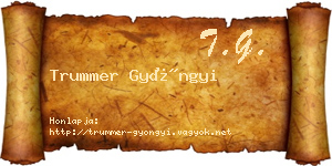 Trummer Gyöngyi névjegykártya
