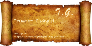Trummer Gyöngyi névjegykártya